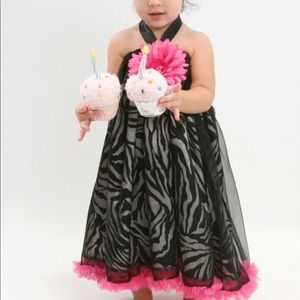 Girls zebra and tulle dress